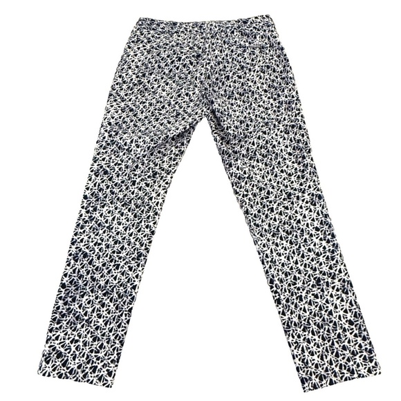 Michael Kors Women's Ankle Pants; Stretch Batik Print; Navy/White; Size 2 - Picture 3 of 5